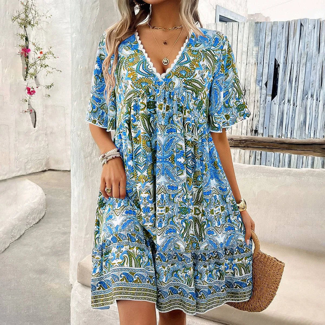 Emmeline Boho Floral Mini Dress