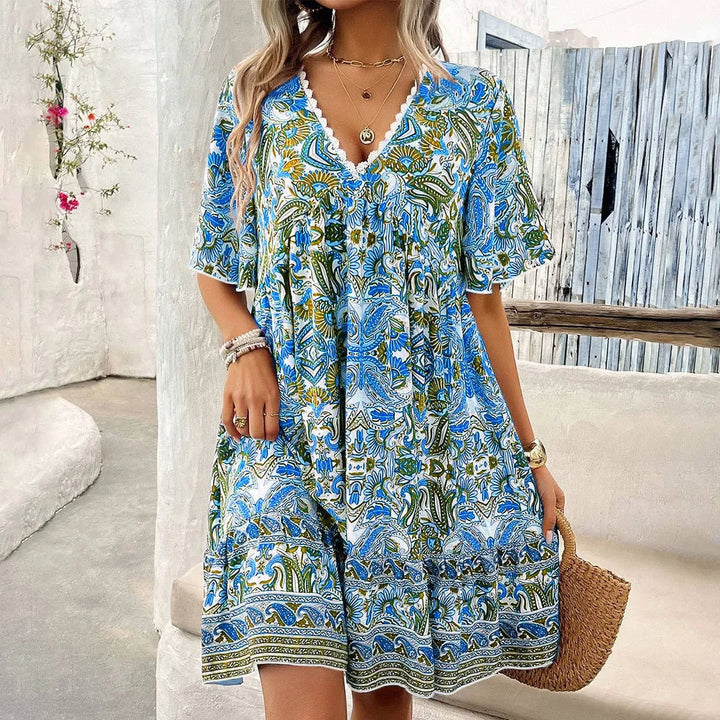 Emmeline Boho Floral Mini Dress