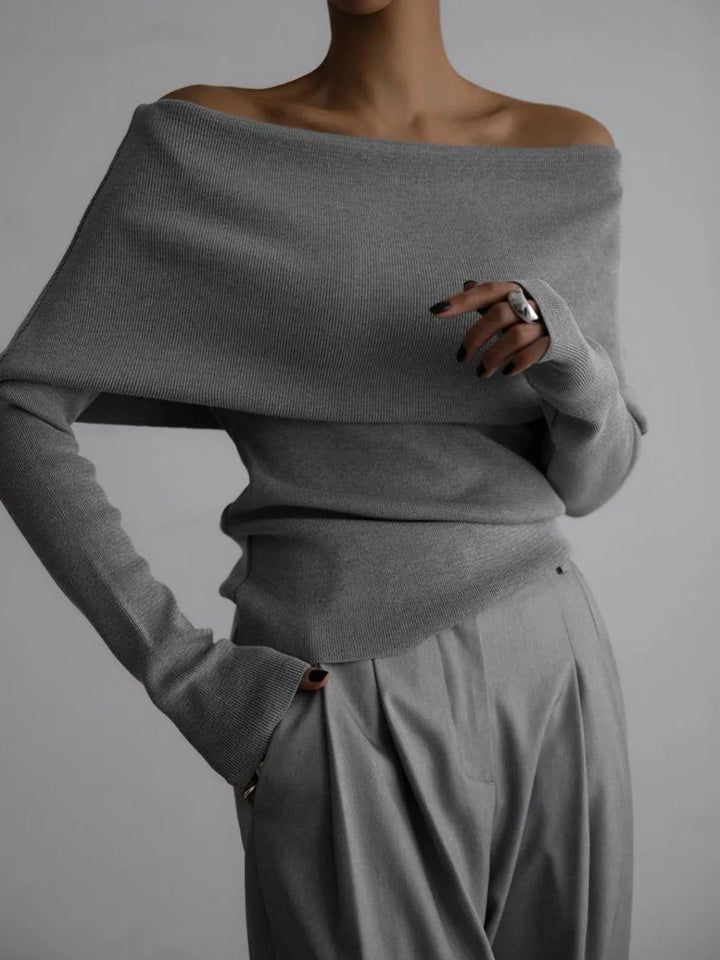 Eliza Foldover Neck Sweater