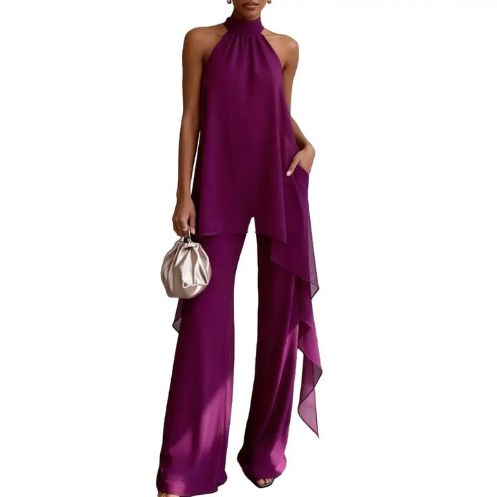 Kendall Draped Sleeveless Chiffon Matching Set