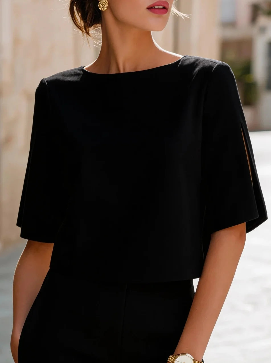 Evangeline Elegant Bateau Neck Top