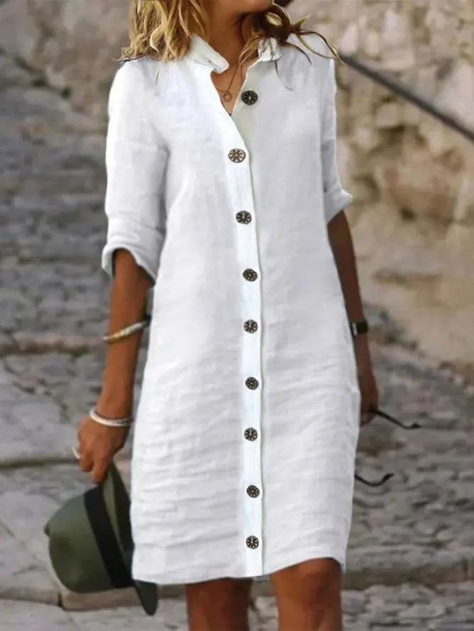Claire Button Front Mini Dress