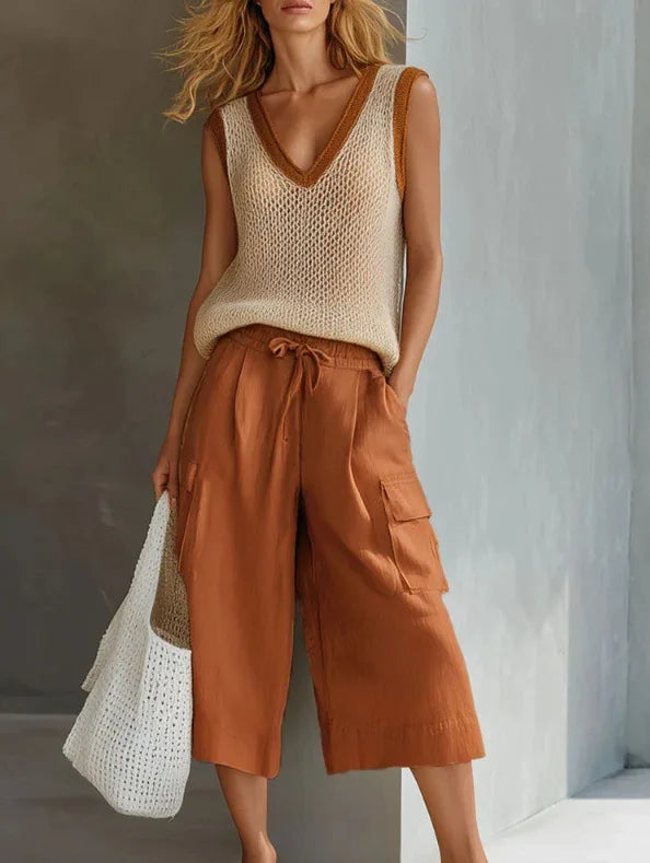 Lena Knit Vest Casual Shorts Set