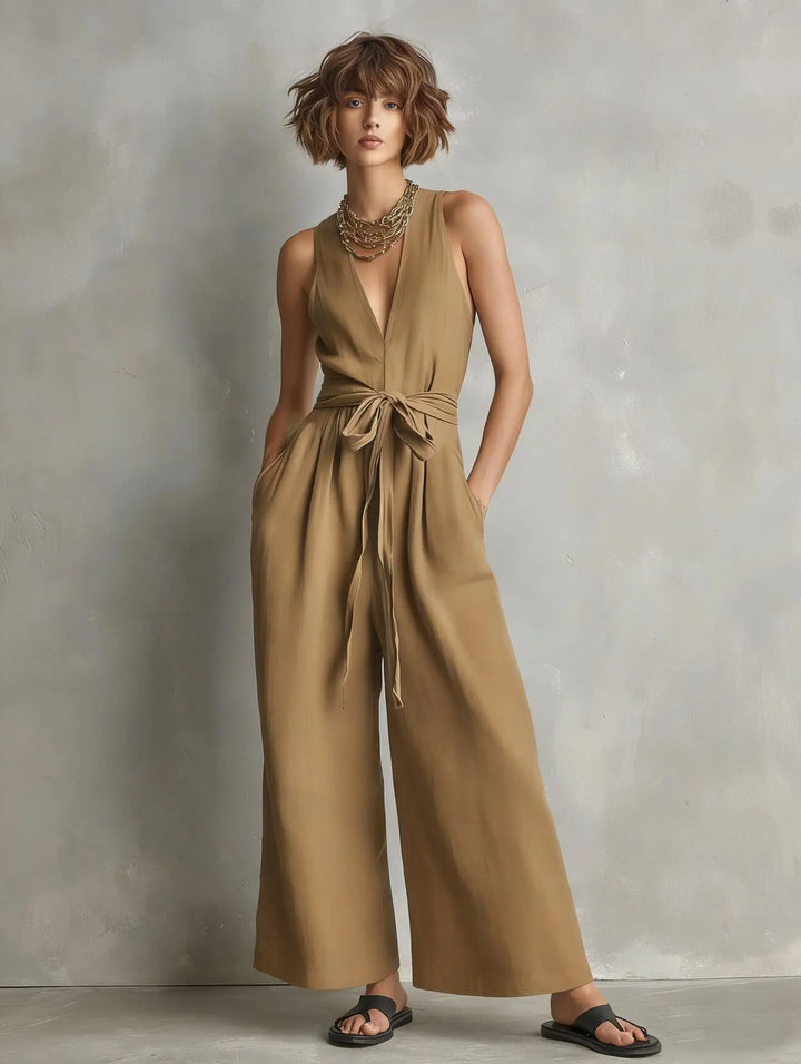 Emery Relaxed V Neck Jumpsuit