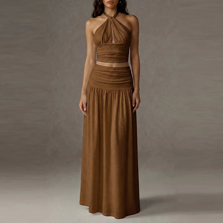 Amara Halter Neck Skirt Set