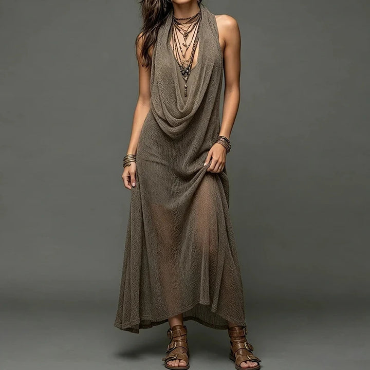 Nikkie Draped Halter Maxi Dress