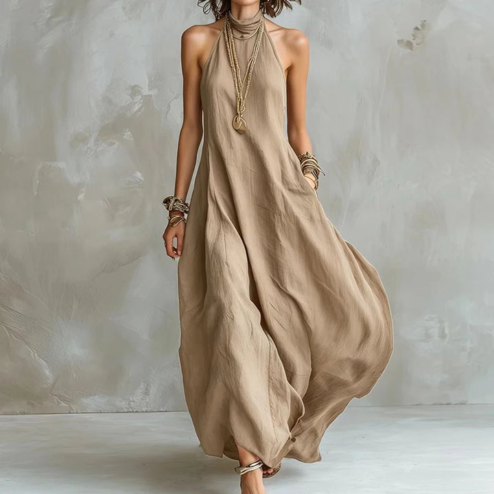 Evelyn Halter Flowy Maxi Dress