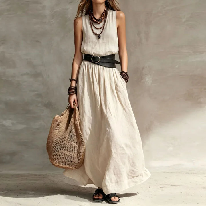 Melissa Pleated Boho Maxi Dress