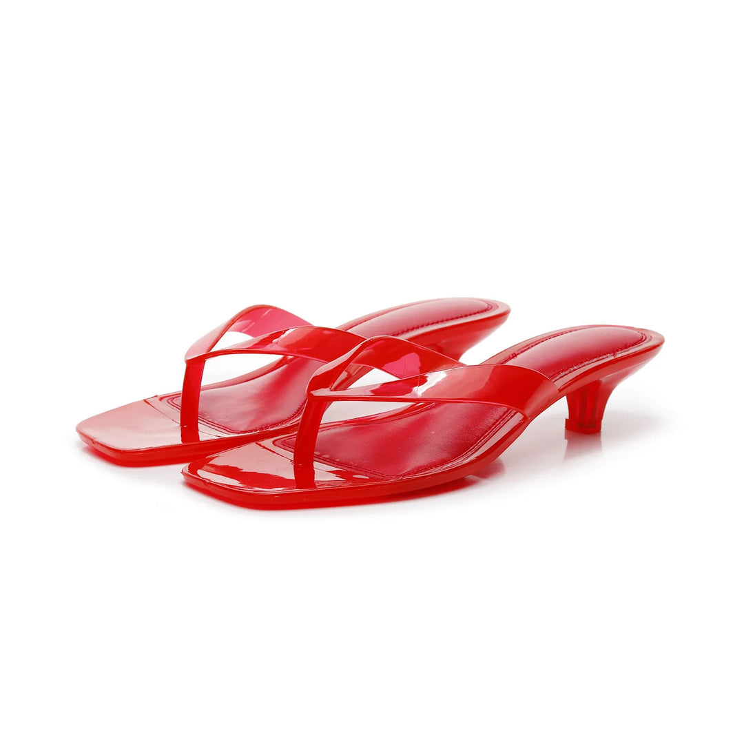 Gemma Square Toe Jelly Flip Flops