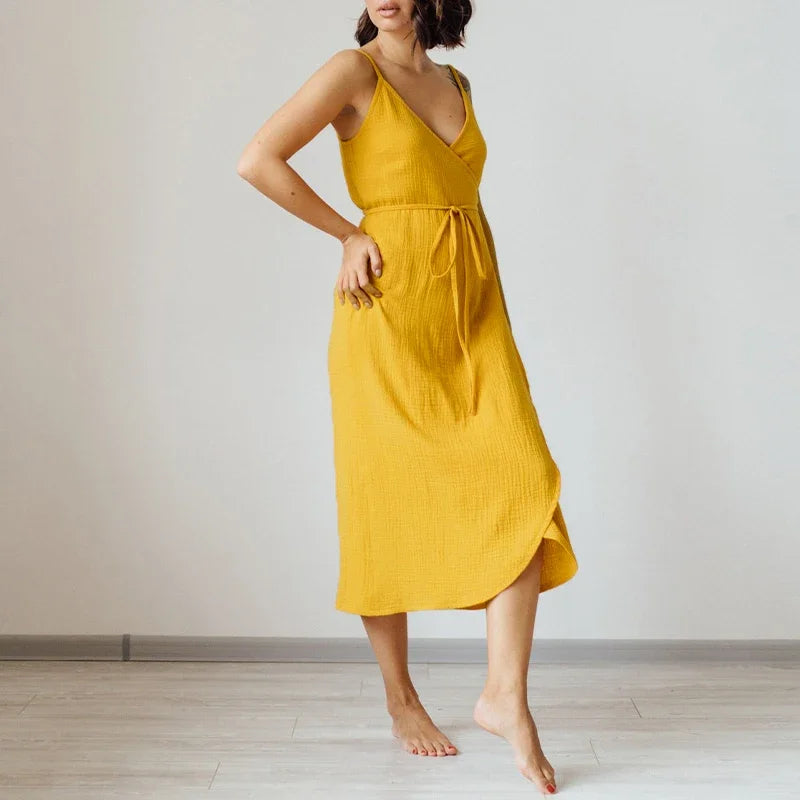 Anastelle Relaxed Sleeveless V Neck Maxi Dress