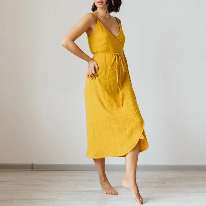 Anastelle Relaxed Sleeveless V Neck Maxi Dress