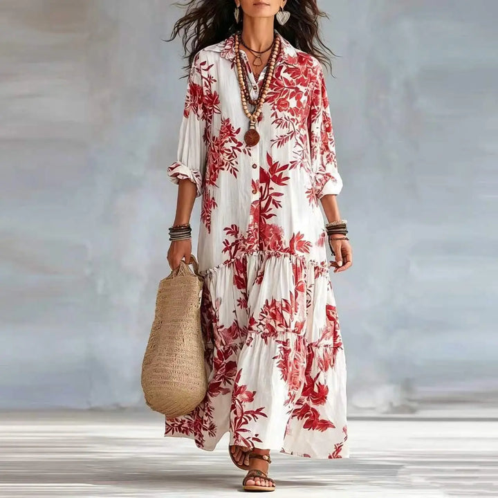 Delphine Floral Shirt Maxi Dress