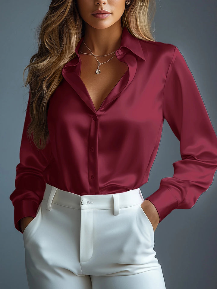 Nadine Lustrous Button Blouse