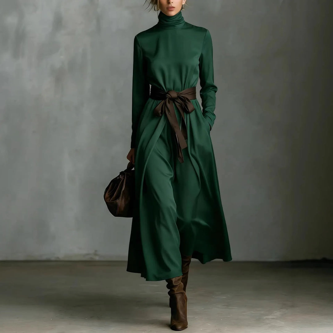 Beatrix Elegant Stylish Tie Waist Long Dress