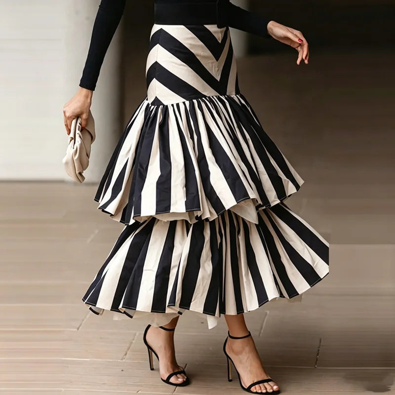 Monroe Tiered Stripe Skirt