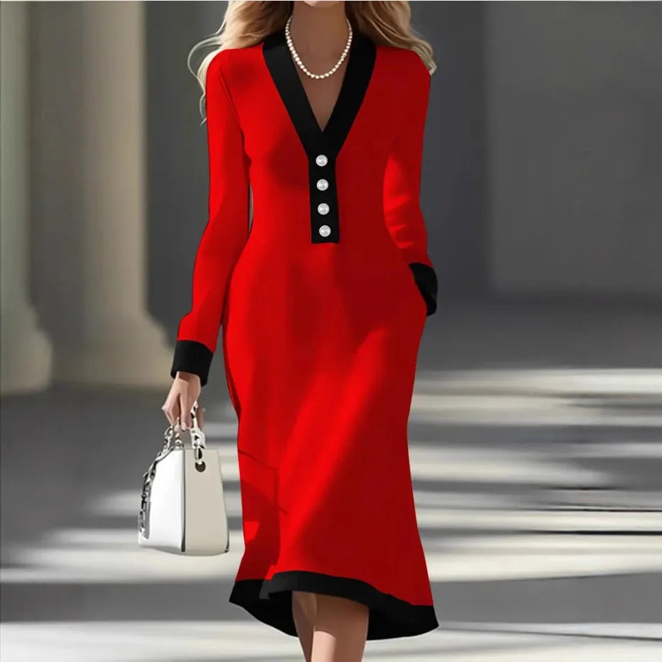 Rosalie Contrast Trim Midi Dress