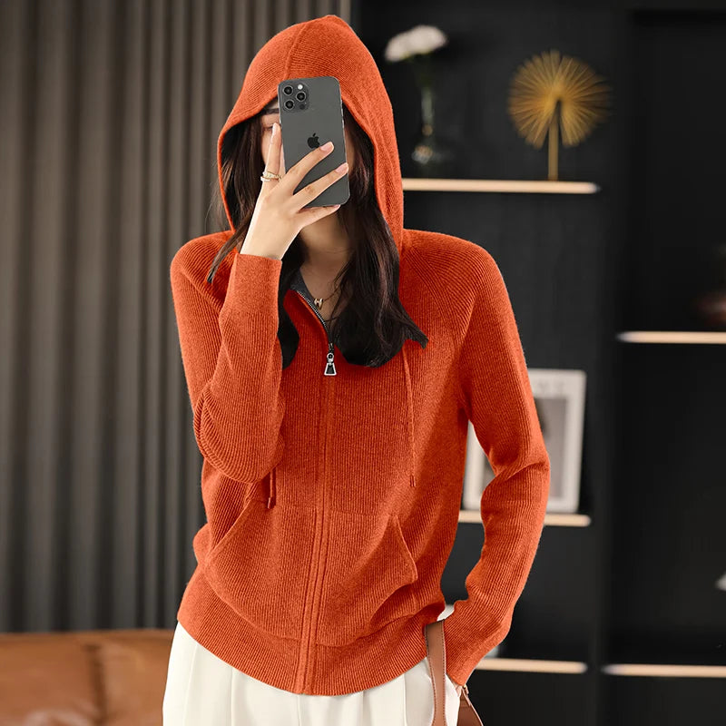 Raina Ribbed Hood Cardigan