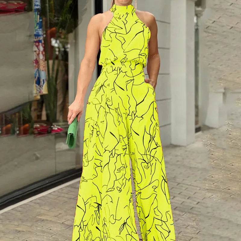 Reese Halter Wide Leg Jumpsuit