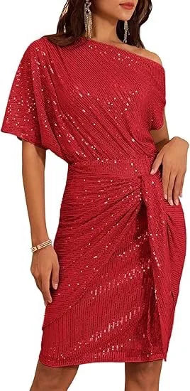 Jade Elegant Sequined Ruched Party Midi Dress