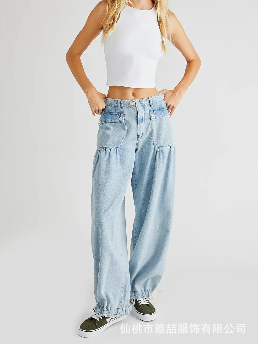 Silvia Mid Rise Wide Leg Jeans