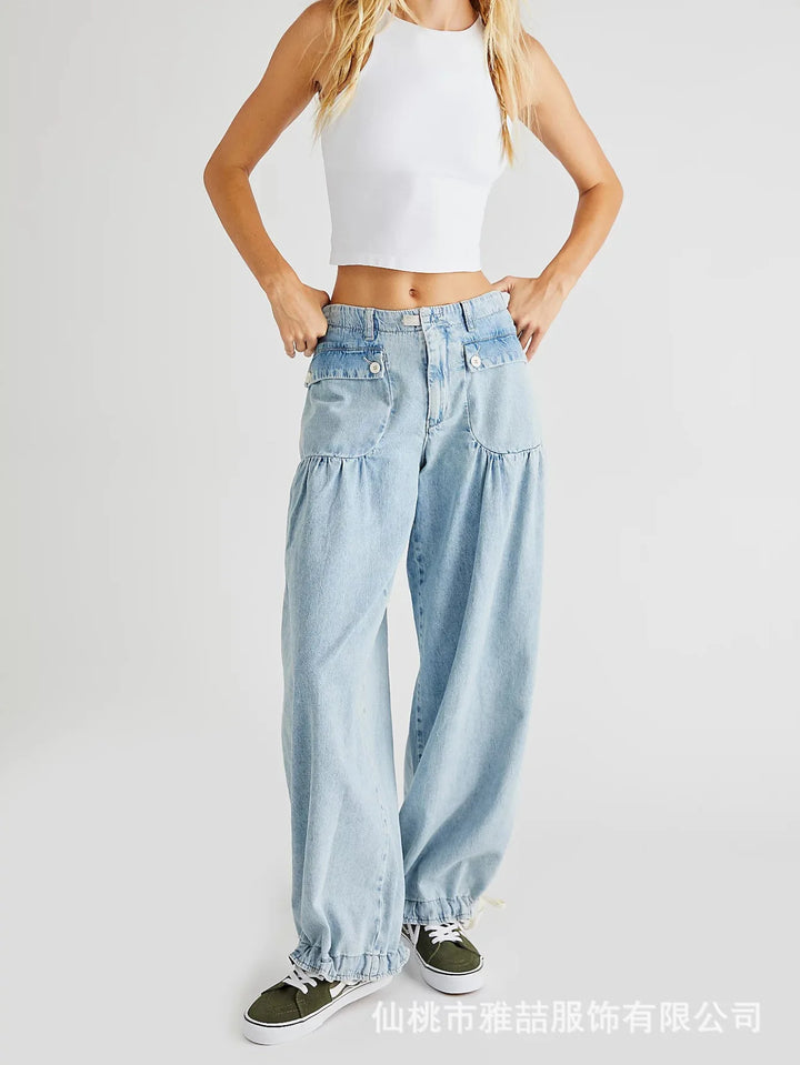 Silvia Mid Rise Wide Leg Jeans