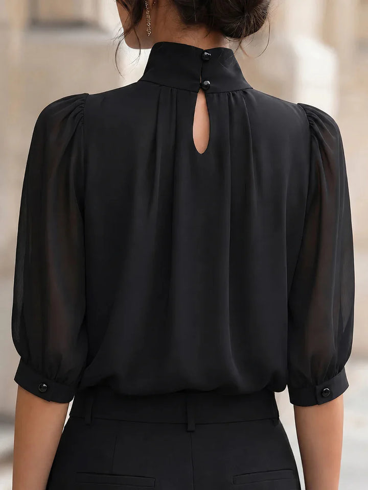 Emery Pleated Chiffon Blouse