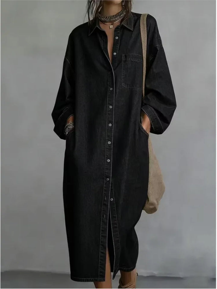 Portia Relaxed Button Dress