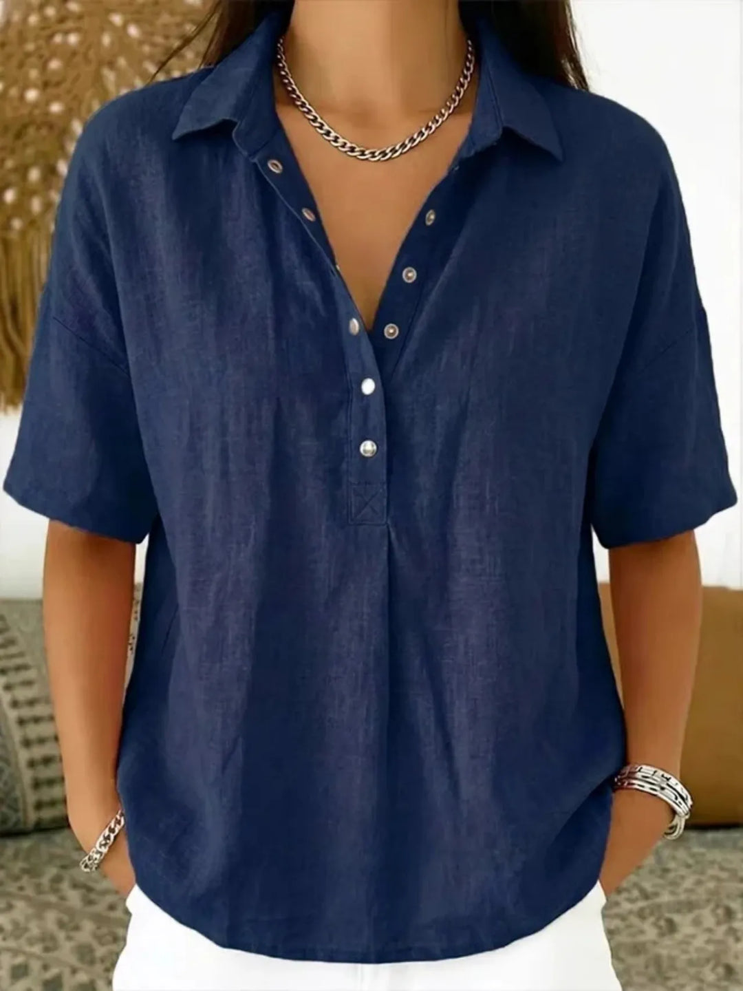Hannah Relaxed Linen Blouse