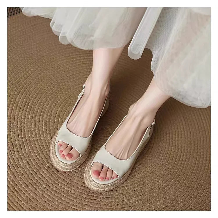 Milania Open Toe Espadrille Wedges
