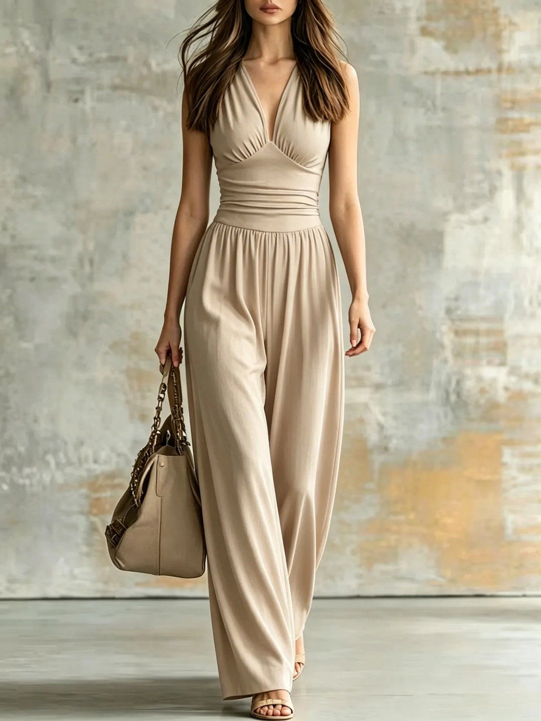 Kendall Figure Flattering V Neck Jumpsuit