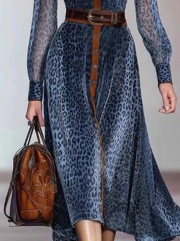 Harriet Printed Mesh Midi Dress