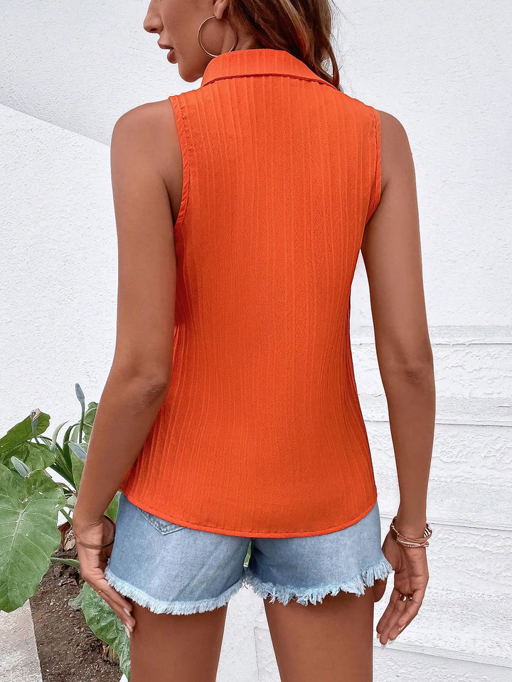Brenna Sleeveless Button Blouse