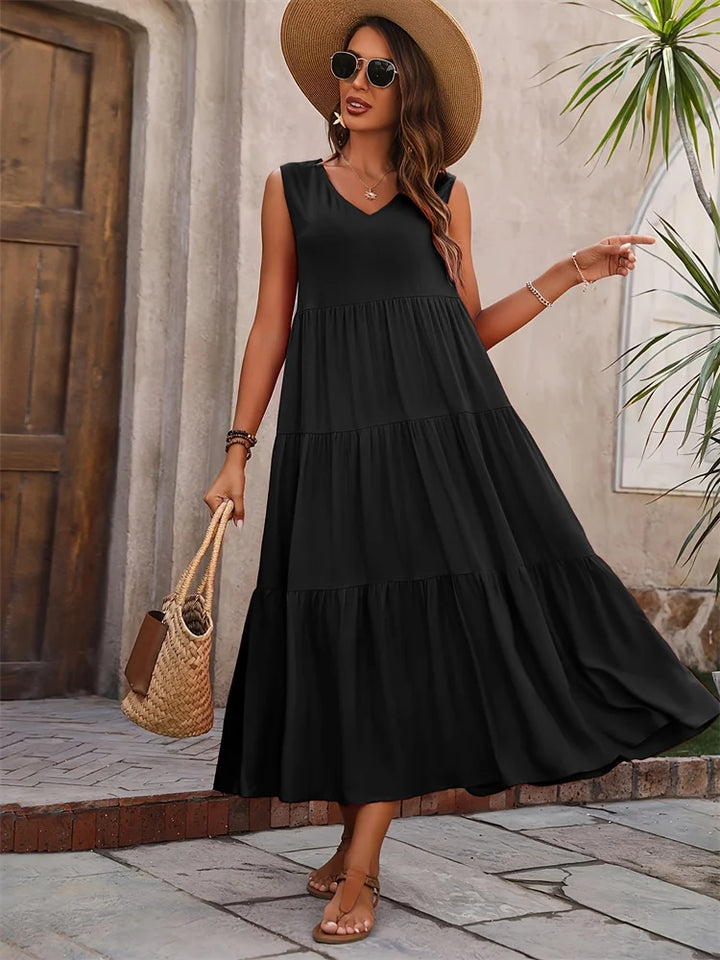 Rosalie Sleeveless Tiered Maxi Dress