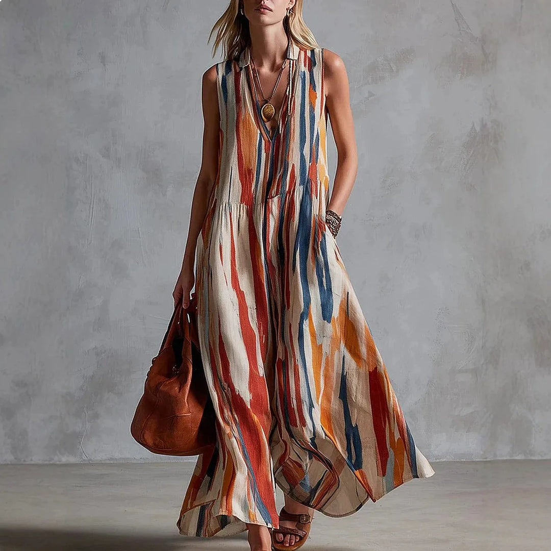 Savannah Abstract Print Maxi Dress