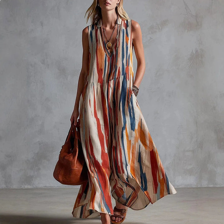 Savannah Abstract Print Maxi Dress
