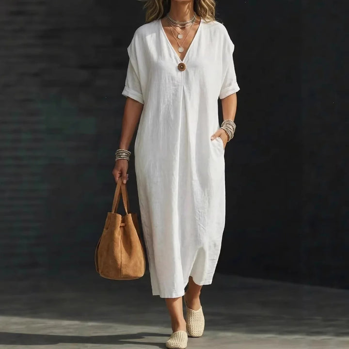 Leah Breathable V Neck Maxi Dress