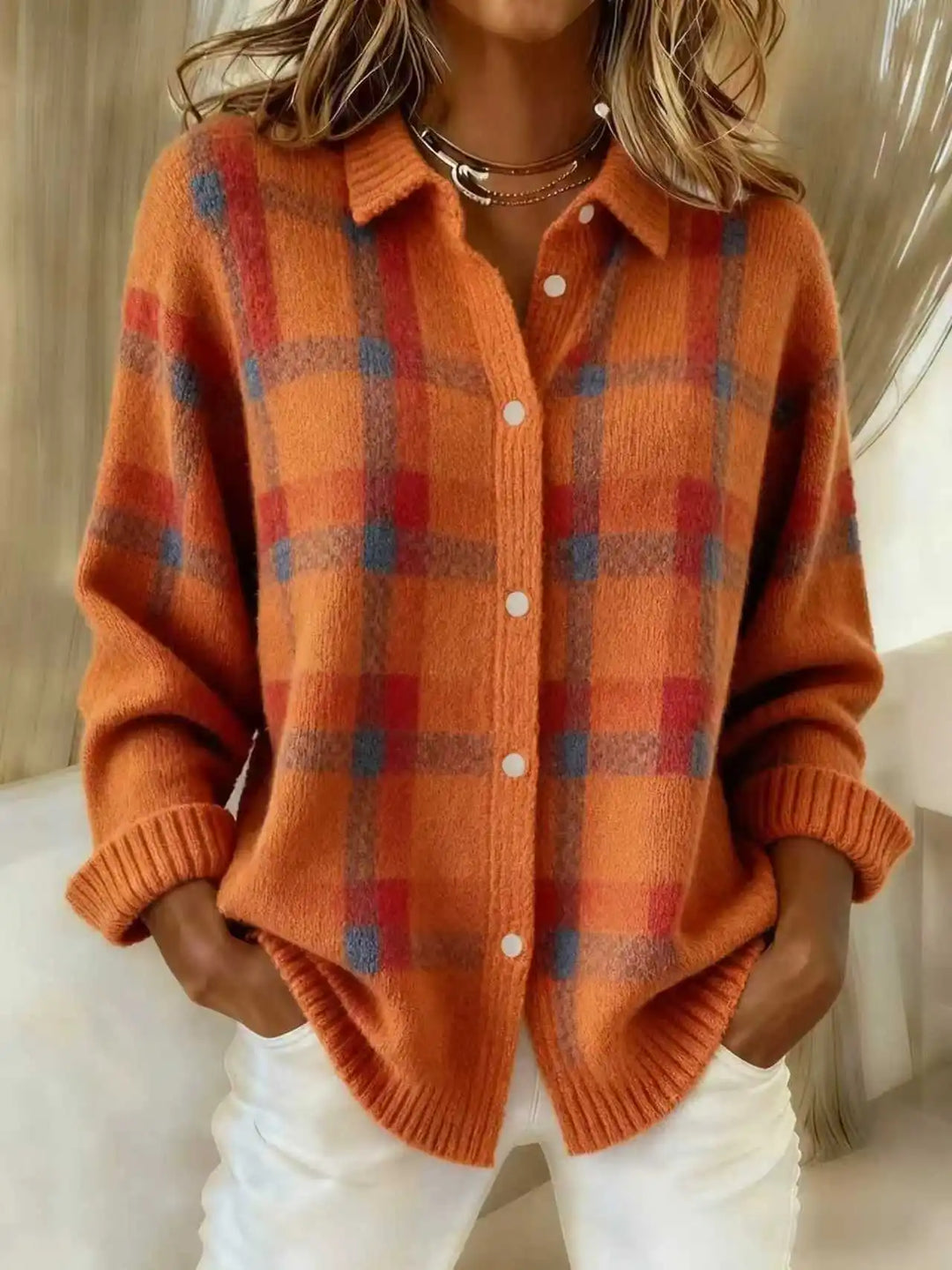 Maren Plaid Knit Cardigan