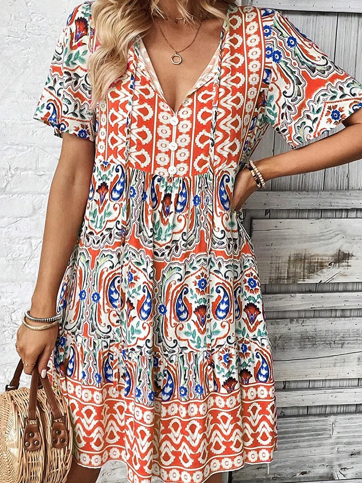 Ainsley Boho Floral Mini Dress