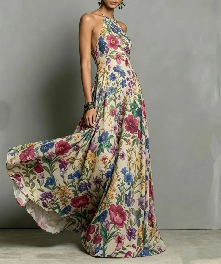 Bellamy Vintage Floral Flowy Maxi Dress