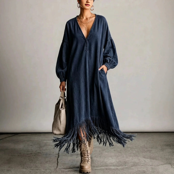Marlowe V-Neck Fringe Dress