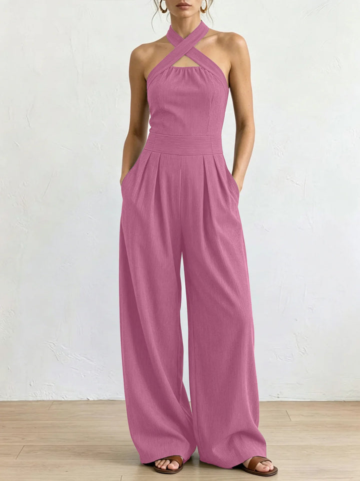 Valeria Halter Wide Leg Jumpsuit