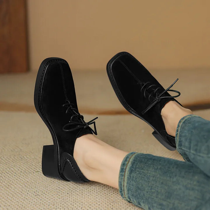 Sutton Suede Block Heel Loafers