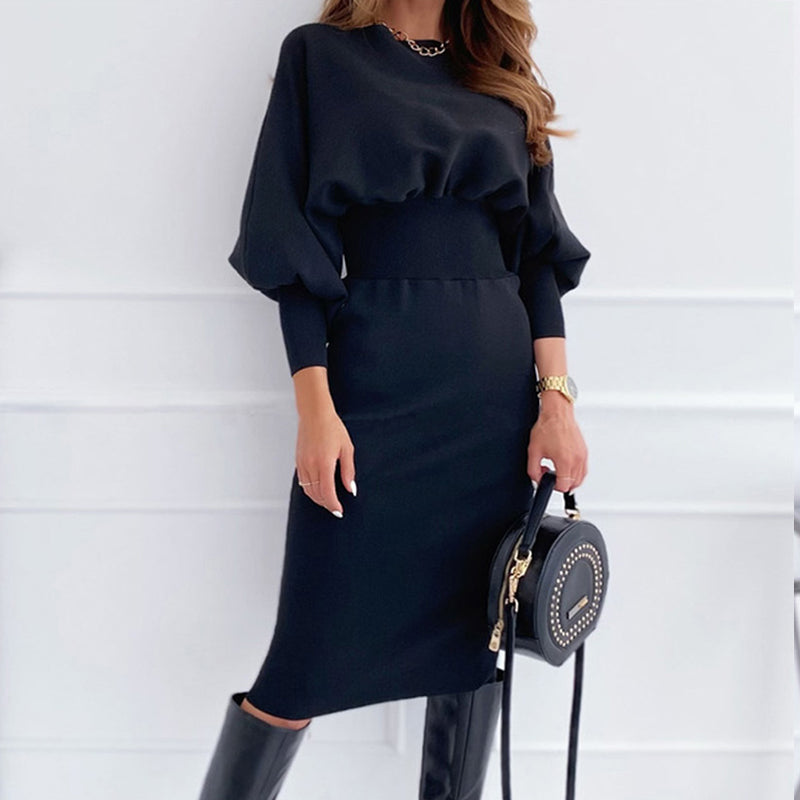 Delphine Lantern Sleeve Midi Dress