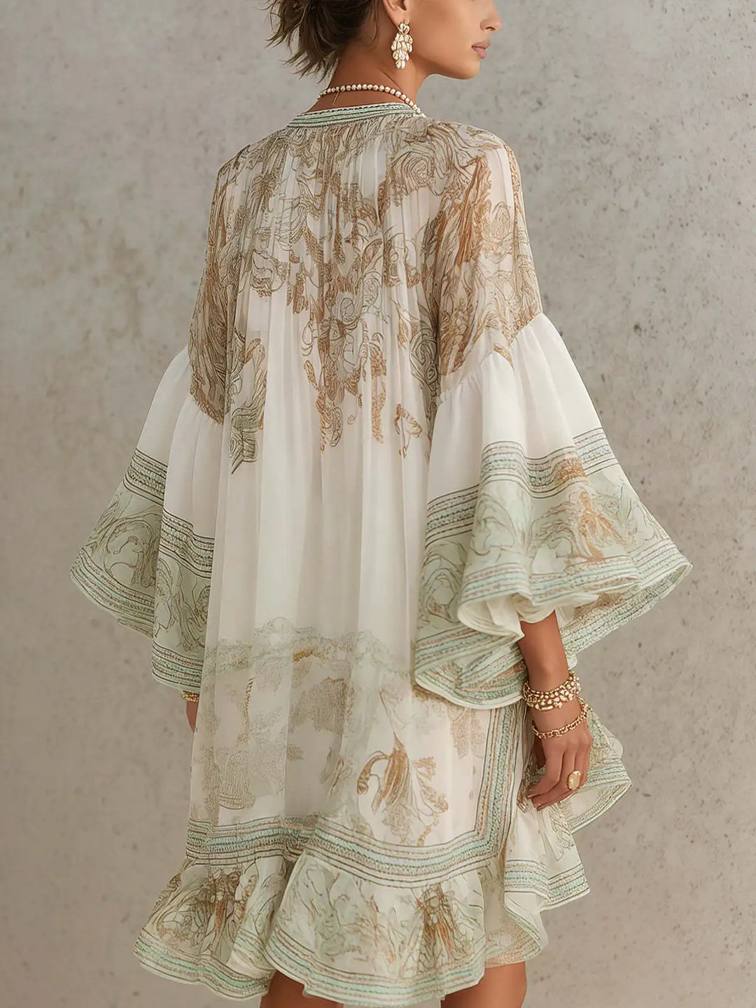 Emily Boho Chiffon Mini Dress