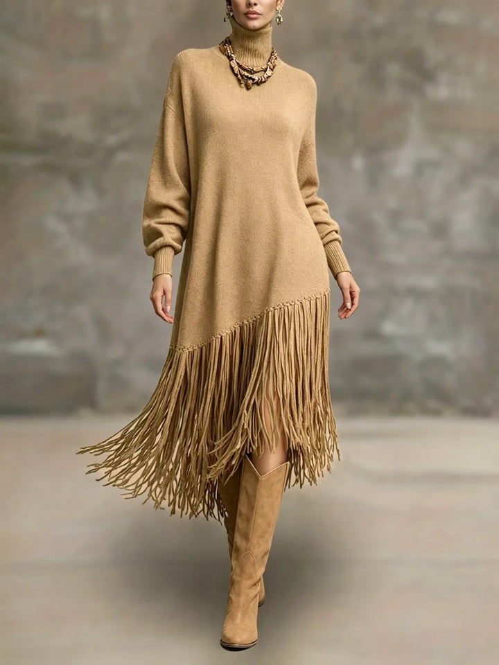 Celestine Fringe Knit Midi Dress