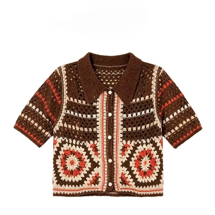 Daphne Crochet Knit Cardigan