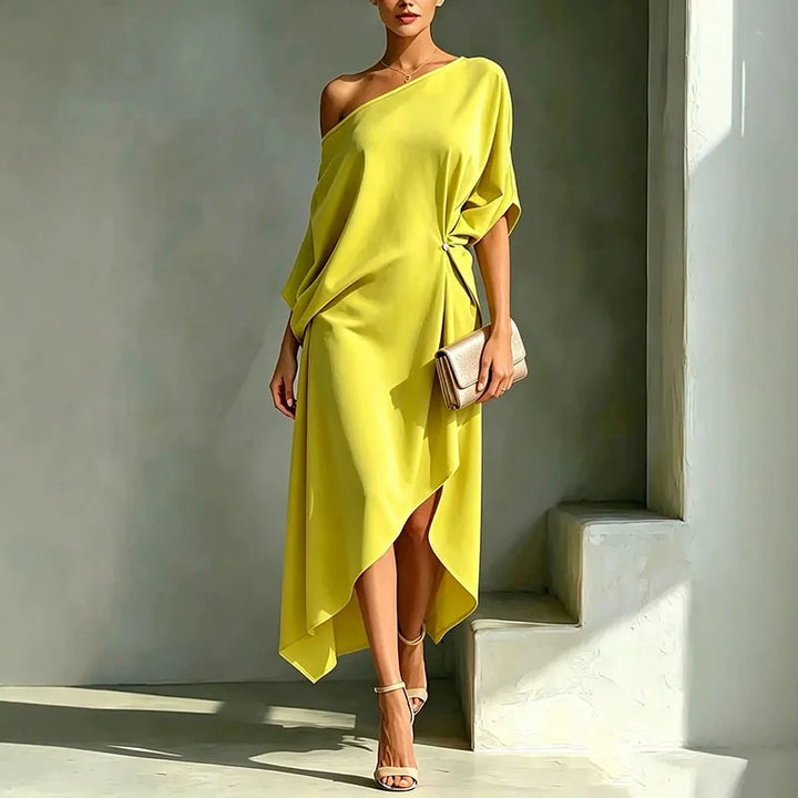 Alessia Elegant Asymmetrical Midi Dress