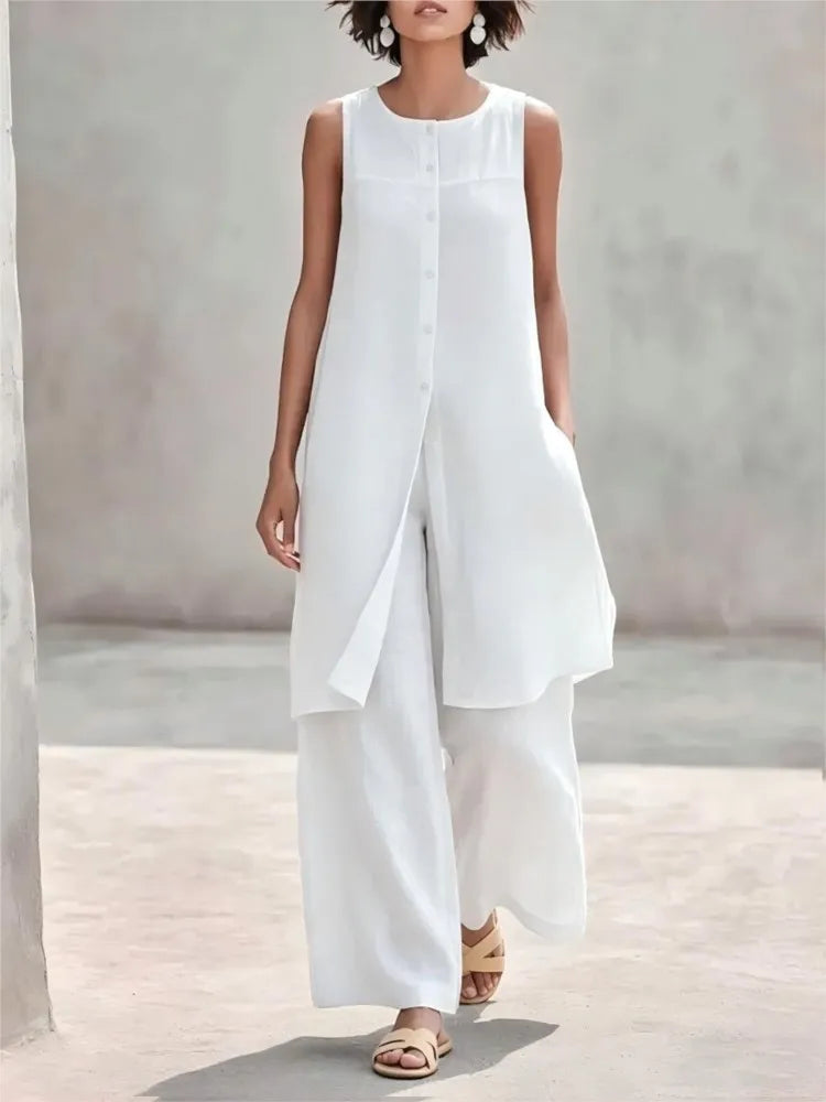 Mernie Casual Layered Trouser Set