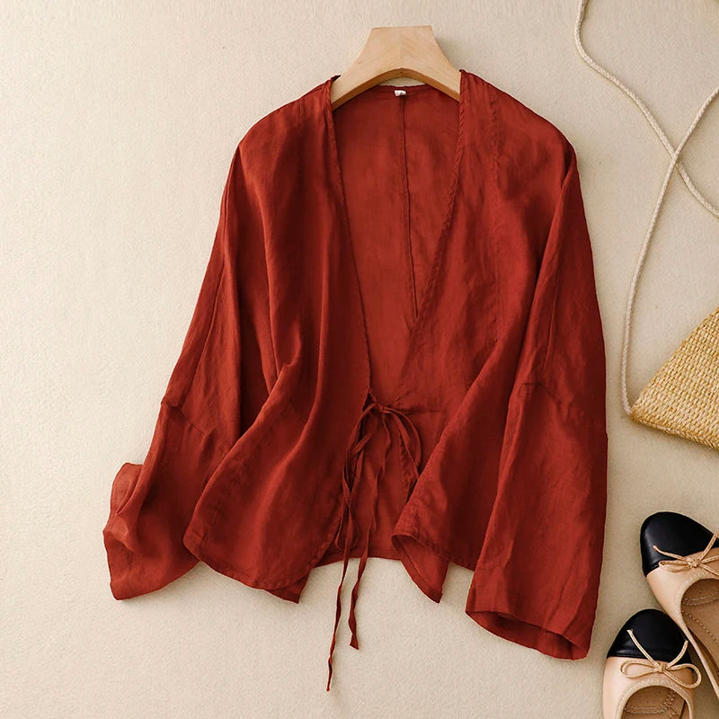 Amelia Cotton Wrap Top