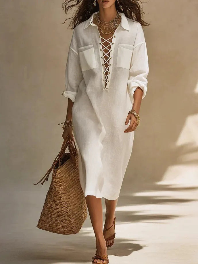 Madelyn Tie Front Midi Dress